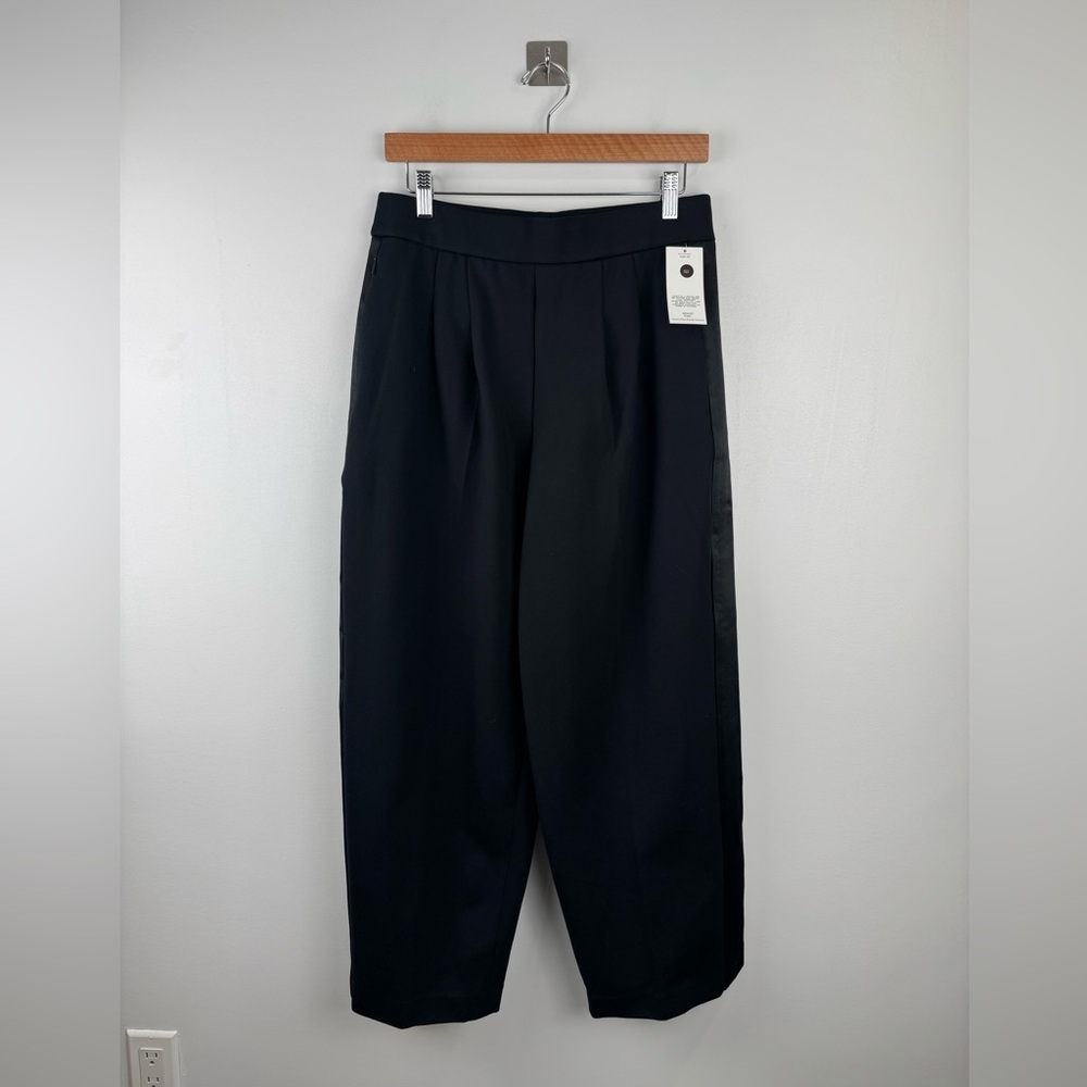 NWT‎ Spanx Women Ponte Pleated Tux Trouser Pant Black Size Medium